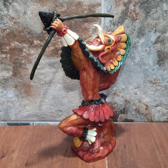 Aztec Eagle Warrior Bow and Arrow Mexican Stone Sculpture - Picture 12 of 12